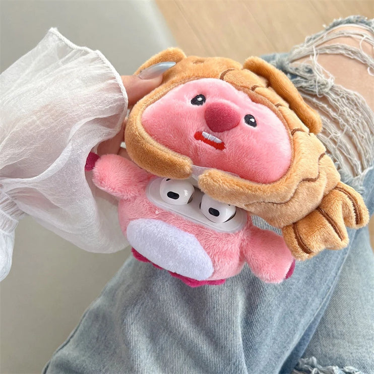 Cute Soft Sanrio Taiyaki Fish Loopy Beaver Earphone Headphone Case Cover for AirPods