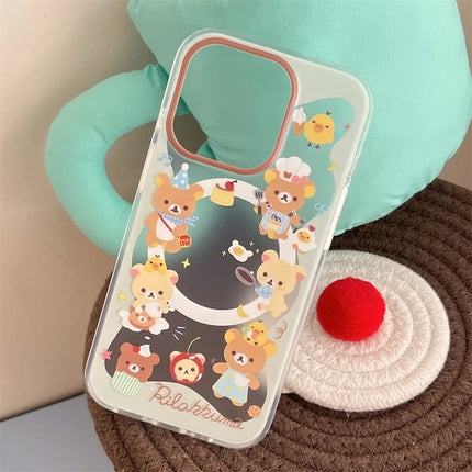 Cute Chef Bear Magnetic Holder MagSafe Wireless Charging Phone Case for iPhone