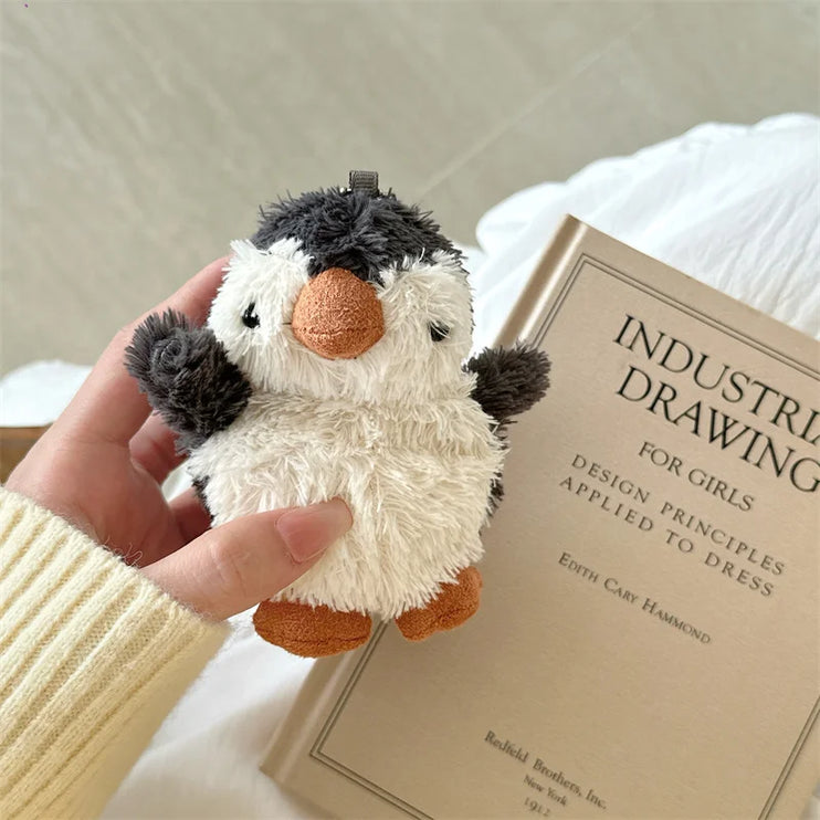 Cute Soft Fluffy Plush Penguin Earphone Headphone Case Cover for AirPods