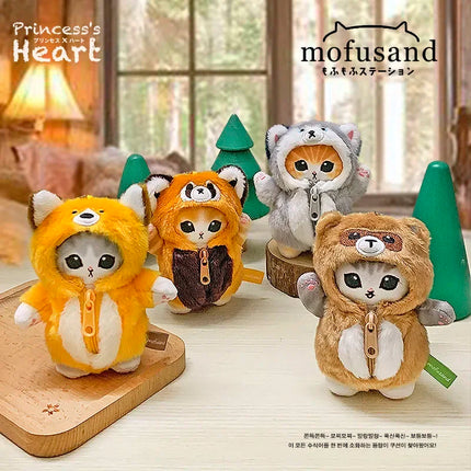 Mofusand Adorable Kawaii Zipper Outfit Soft Plush Doll Toy Keychain Pendant