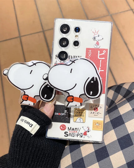 Cute Fun Snoopy Cartoon Magnetic Holder MagSafe Phone Case Cover for Samsung Galaxy