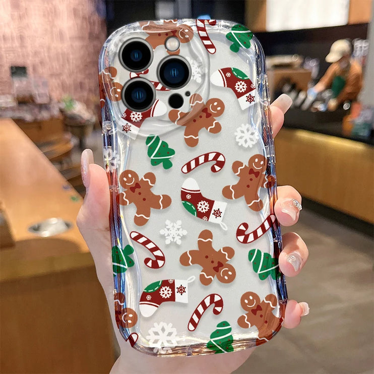 Christmas Holiday Santa & Reindeer Design Phone Case Cover for iPhone