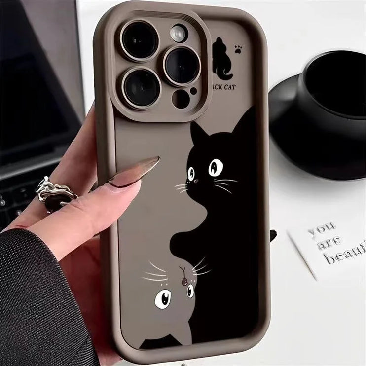 Cute Cartoon Cat Soft Phone Case Cover For iPhone