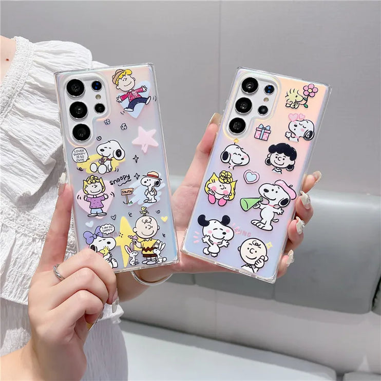 Cute Snoopy Lucy Woodstock Keychain Charm Phone Case Cover for Samsung Galaxy