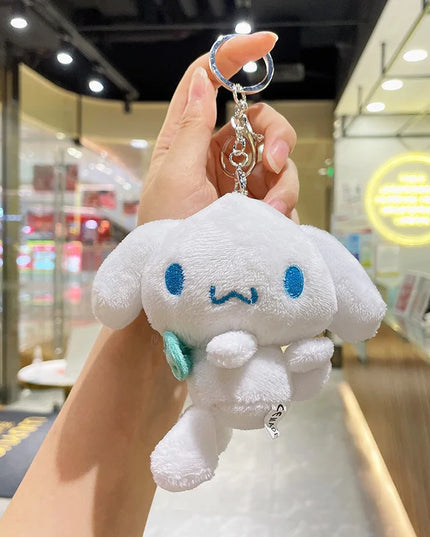 Cute Sanrio Hello Kitty Me Melody Pudding Dog Cinnamoroll Plushie Keychain Phone Bag Charm