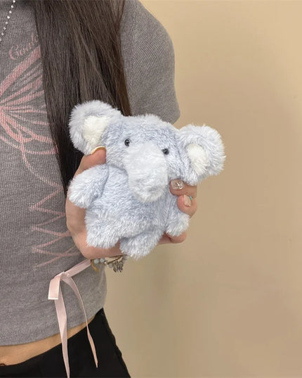 Kawaii Fluffy Elephant AirPods Case - Plush Protection for Your Earbuds