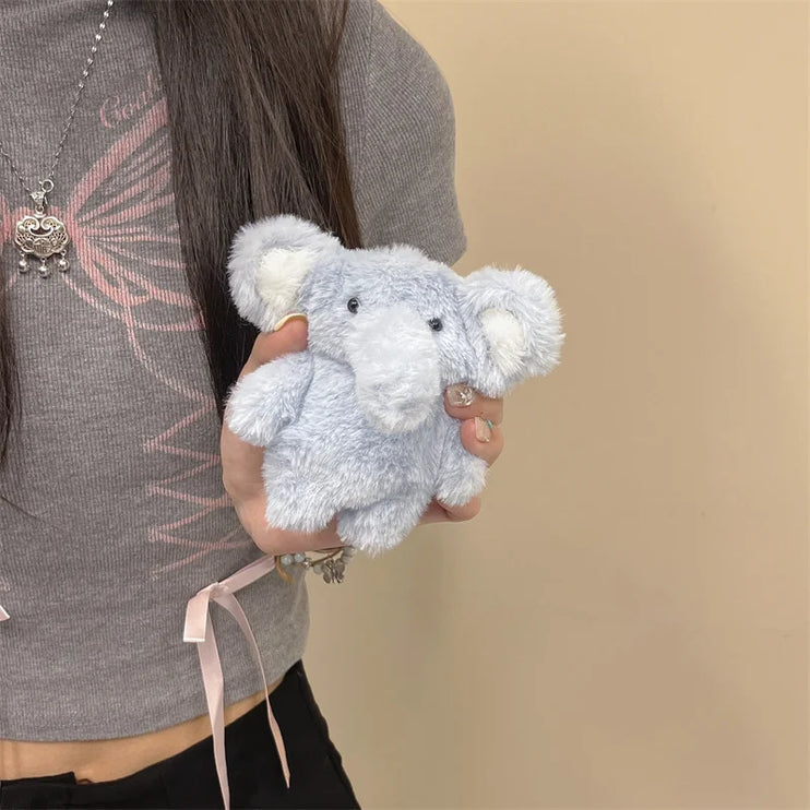 Kawaii Fluffy Elephant AirPods Case - Plush Protection for Your Earbuds