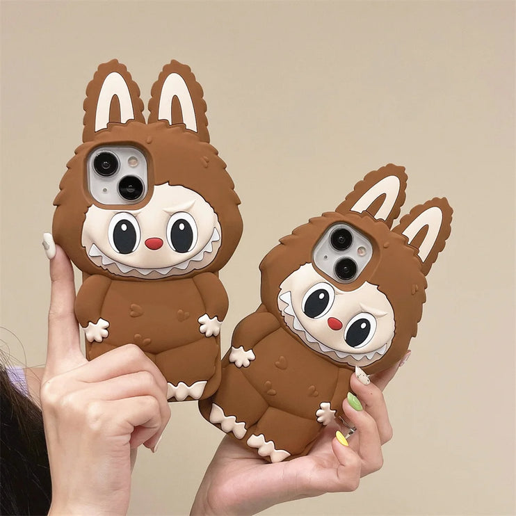 Cute 3D Labubu Soft Protective Phone Case Cover for iPhone