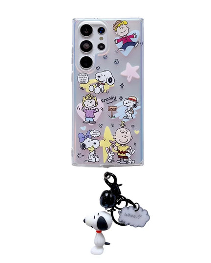 Cute Snoopy Lucy Woodstock Keychain Charm Phone Case Cover for Samsung Galaxy