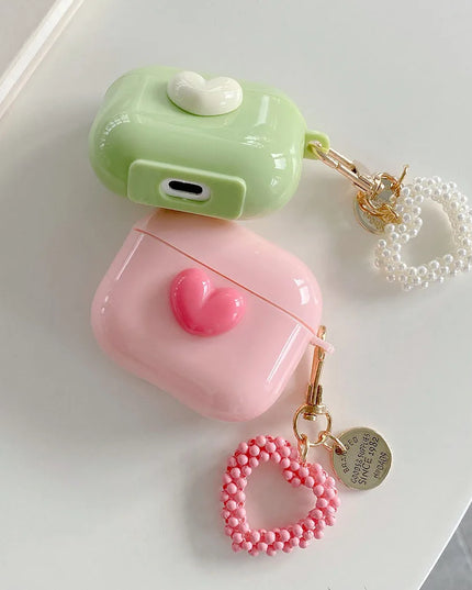 Cute 3D Love Heart Design Earphone Headphone Case for AirPods