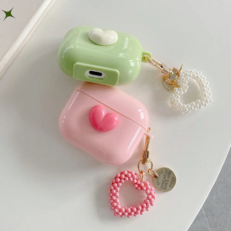 Cute 3D Love Heart Design Earphone Headphone Case for AirPods