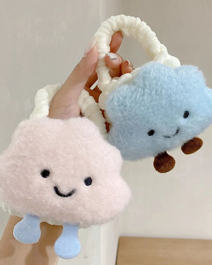 Cute Cloud Knitted Wool Case for AirPods - Soft Furry Protective Cover for Apple Earbuds