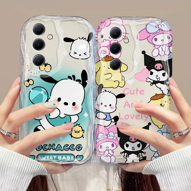 Cute Sanrio Characters 3D Wave Phone Case Cover for Samsung Galaxy