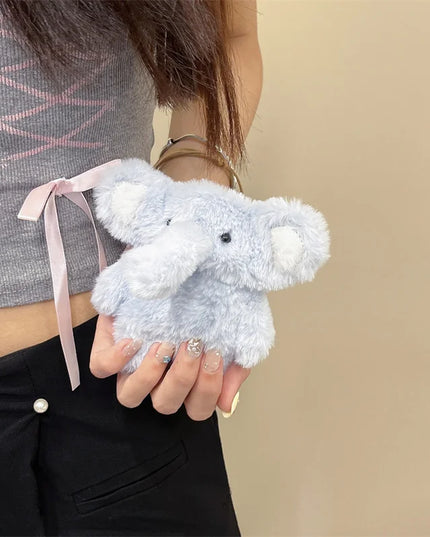 Kawaii Fluffy Elephant AirPods Case - Plush Protection for Your Earbuds