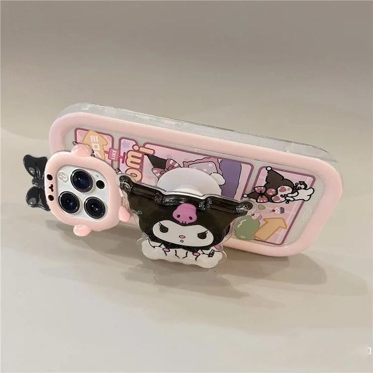 Adorable 3D Kuromi Bow-Knot Phone Case Cover for iPhone