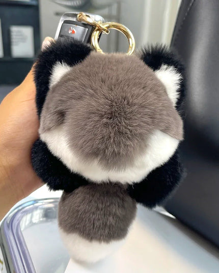 Cute Fluffy Fur Plushie Fox Pendant Keychain Phone Backpack Bag Charm