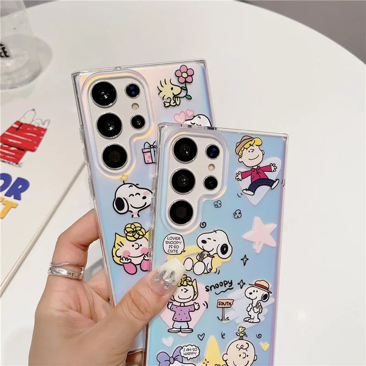 Cute Snoopy Lucy Woodstock Keychain Charm Phone Case Cover for Samsung Galaxy