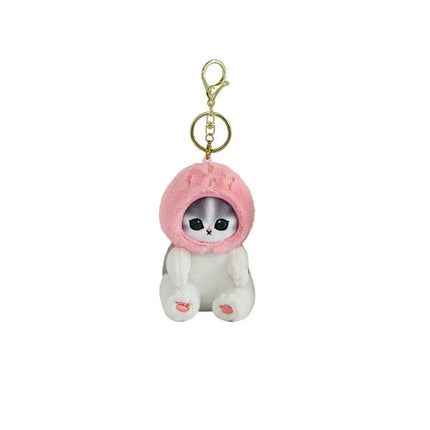 Mofusand Forest Series Kawaii Cat Soft Plush Toy Frog Bee Strawberry Keychain Pendant