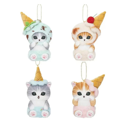 Mofusand Kawaii Cute Cat Japanese Ice Cream Series Soft Plush Toys Keychain Pendant