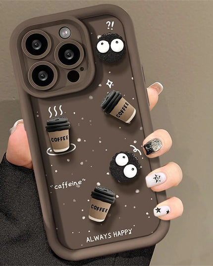 Cute Fun 3D Coffee and Caffeine Phone Case Cover for Samsung Galaxy