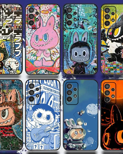 Cute Labubu Graffiti Art Style Protective Phone Case Cover for Samsung