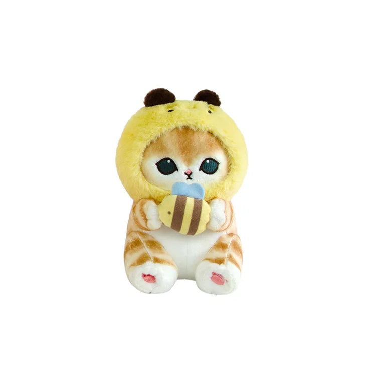 Mofusand Forest Series Kawaii Cat Soft Plush Toy Frog Bee Strawberry Keychain Pendant