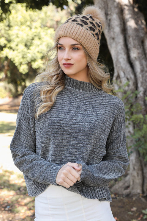 Stylish Cozy Leopard Pattern Hat Knit Beanie