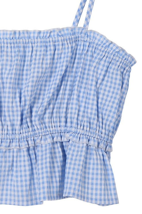 Cute Casual Stylish Gingham Pattern Sleeveless Fashion Top