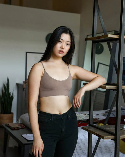 Comfy Seamless Low Back Seamless Cropped Lounge Top Bralette