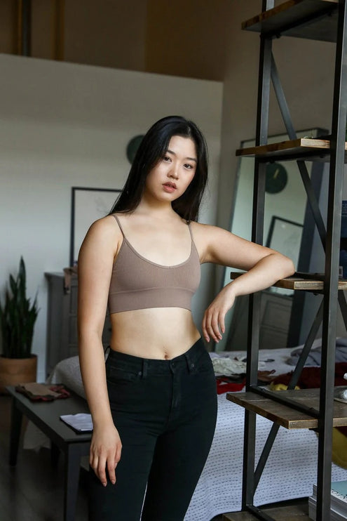 Comfy Seamless Low Back Seamless Cropped Lounge Top Bralette