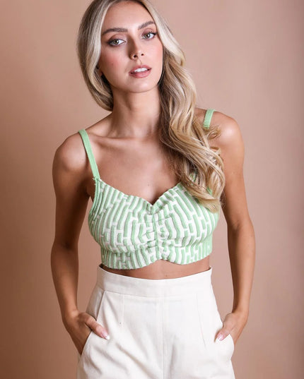 Cozy Casual Stylish Mod Lines Cropped Contour Cami Brami