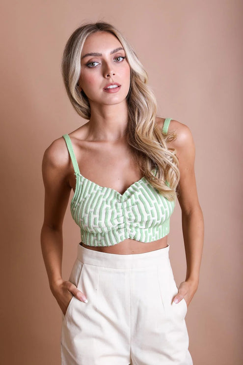 Cozy Casual Stylish Mod Lines Cropped Contour Cami Brami