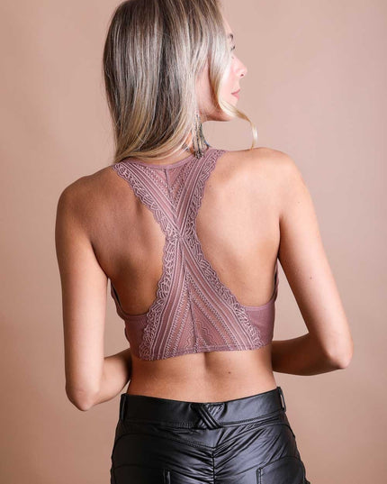 Classic Seamless Front Lace Racerback Top Bralette