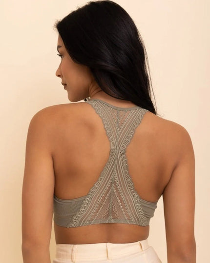 Classic Seamless Front Lace Racerback Top Bralette