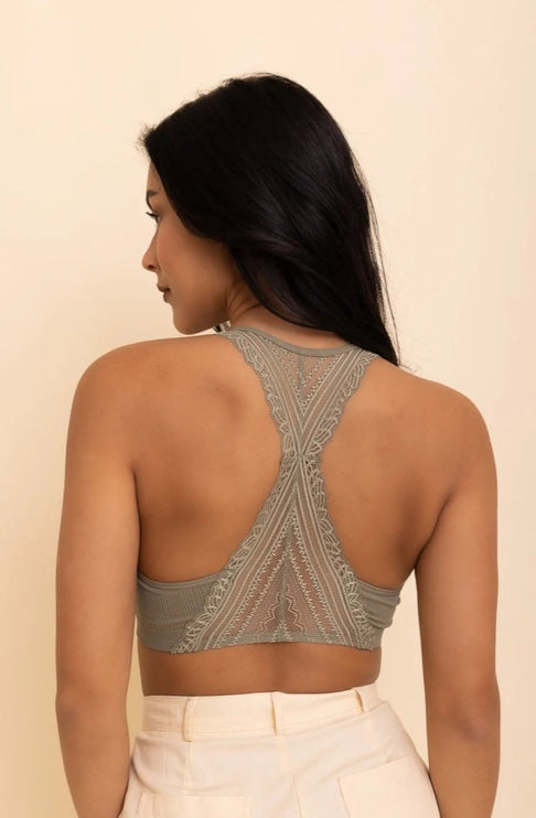 Classic Seamless Front Lace Racerback Top Bralette