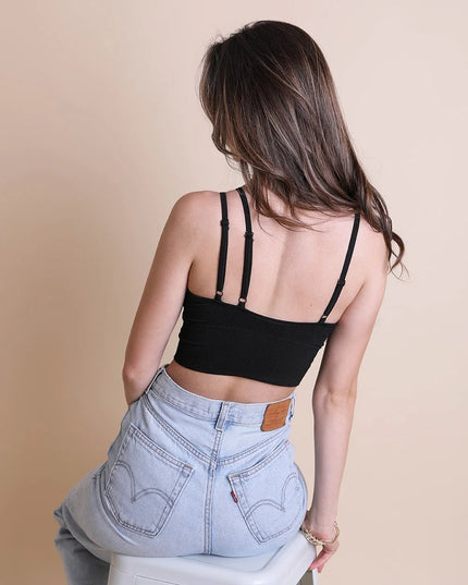 Cropped Fit Asymmetrical One-Shoulder Brami