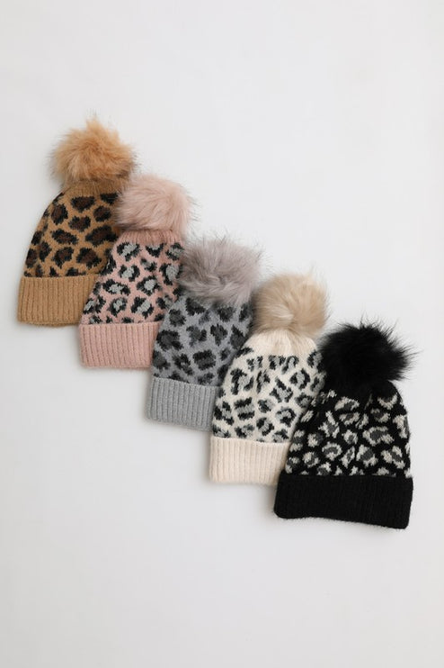 Stylish Cozy Leopard Pattern Hat Knit Beanie