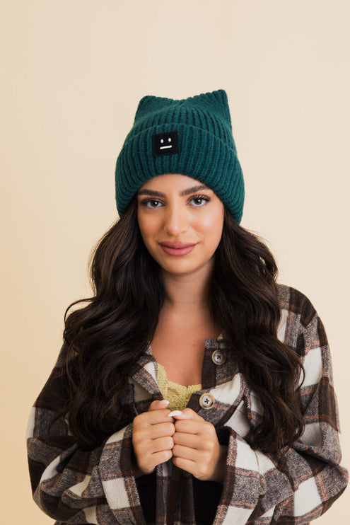 Chill Vibes Cozy Stylish Hat Soft Ribbed Squared Face Beanie