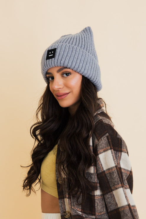 Chill Vibes Cozy Stylish Hat Soft Ribbed Squared Face Beanie