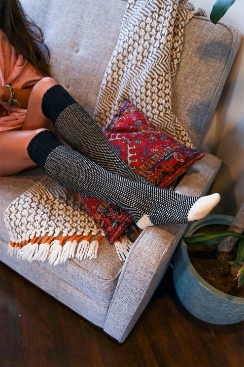 Warm Stylish Cozy Knee High Knitted Fashion Lounge Socks