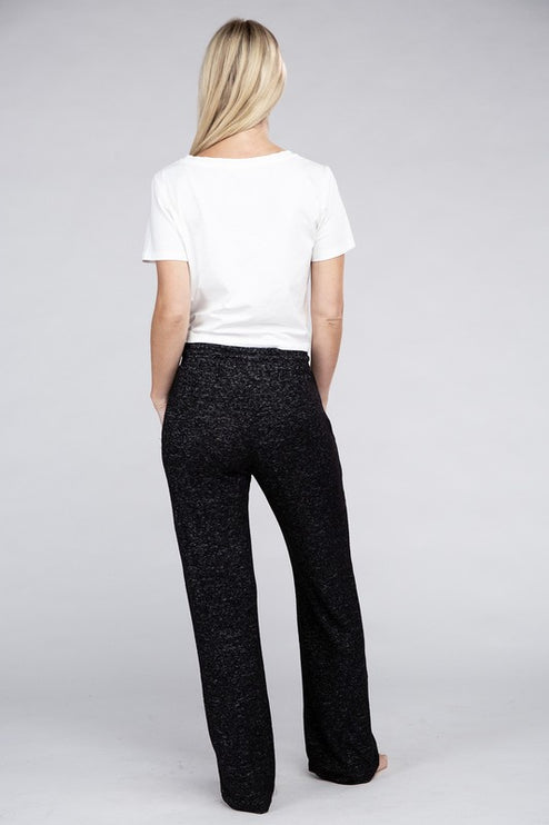 Soft Terry Lounge Pants with Elastic Drawstring Waist