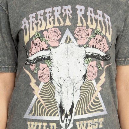 Desert Road Wild West Rose Graphic Tee T-Shirt