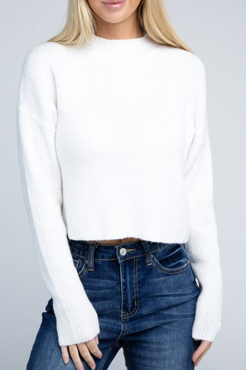 Cozy Mock Neck Long Sleeve Pullover Sweater