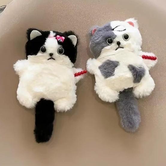 Cute Soft Fluffy Plushie Cartoon Cat Earphone Headphone Case AirPods