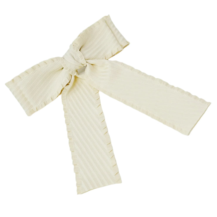 Frilled Textured Double Bow Hair Clips – Elegant & Stylish Hair Accessory