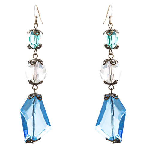 Contemporary Fashion Extraordinary Charms In Various Shapes Earrings E837 Blue - Accessoriesforever