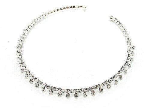 Bridal Necklace Choker Row Austrian Crystal Rhinestone