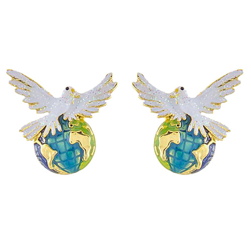 Christmas Jewelry Holiday Dove of Peace Earth Stud Fashion Earrings E1142 Multi