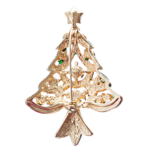 Christmas Jewelry Crystal Rhinestone Glamorous Holiday Tree Brooch Pin B141 MT - Accessoriesforever