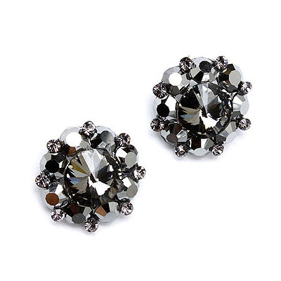 Sparkle Stunning Crystal Fashion Stud Earrings Black - Accessoriesforever